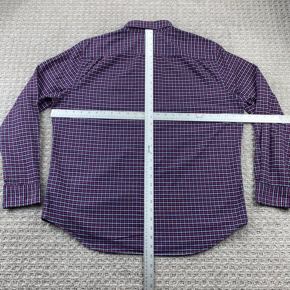 American Eagle Outfitters Flannel Shirt Men Extra Large XL Navy Blue Red Checker - Picture 8 of 10